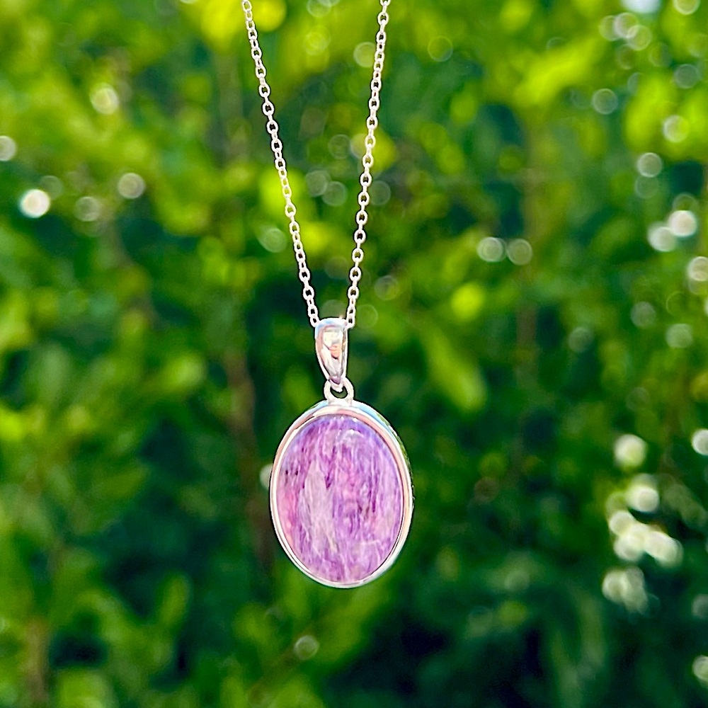 Charoite 💜 Gemstone Pendant Necklace
